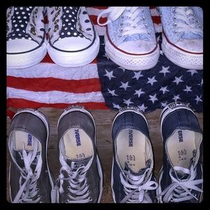 4 pairs of Converse shoes